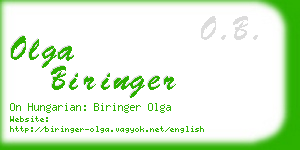 olga biringer business card